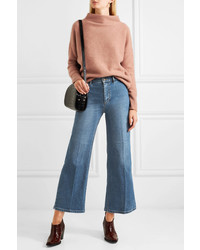 Vince Cropped High Rise Wide Leg Jeans