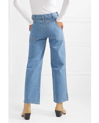 Eckhaus Latta Cropped High Rise Wide Leg Jeans