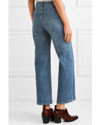Vince Cropped High Rise Wide Leg Jeans