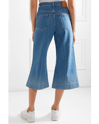 Gucci Cropped High Rise Wide Leg Jeans