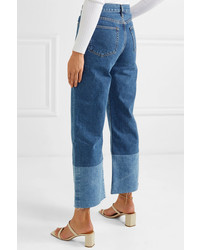 SIMON MILLE Cropped High Rise Wide Leg Jeans