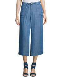 philosophy Wide Leg Cropped Chambray Pants