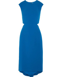 Halston Heritage Cutout Crepe Midi Dress Blue