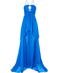 Dundas Cutout Tiered Silk Chiffon Gown