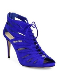 Jimmy Choo Keena Cutout Suede Lace Up Sandals