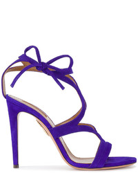 Aquazzura Violet Suede Aurelie 110 Sandals