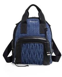Miu Miu Leather Trim Denim Backpack