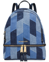 MICHAEL Michael Kors Rhea Small Leather Backpack in Blue