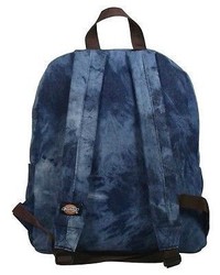 Dickies Printed Classic Canvas Backpack Handbag With Front Zip Pocket Blue