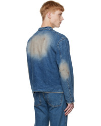 TheOpen Product Blue Faded Biker Denim Jacket