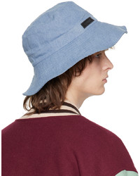 Ganni Blue Logo Denim Bucket Hat