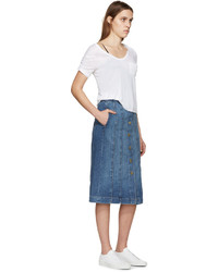 Frame Denim Blue Denim Le Panel Skirt