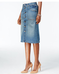 INC International Concepts Button Front Denim Skirt Only At Macys