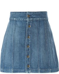 Frame Denim Buttoned Front Denim Skirt