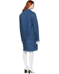 MARQUES ALMEIDA Blue Denim Mackintosh Coat