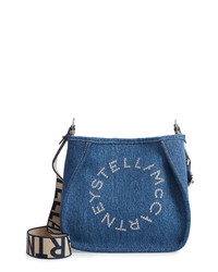 Stella McCartney Mini Eco Studded Logo Organic Denim Crossbody Bag