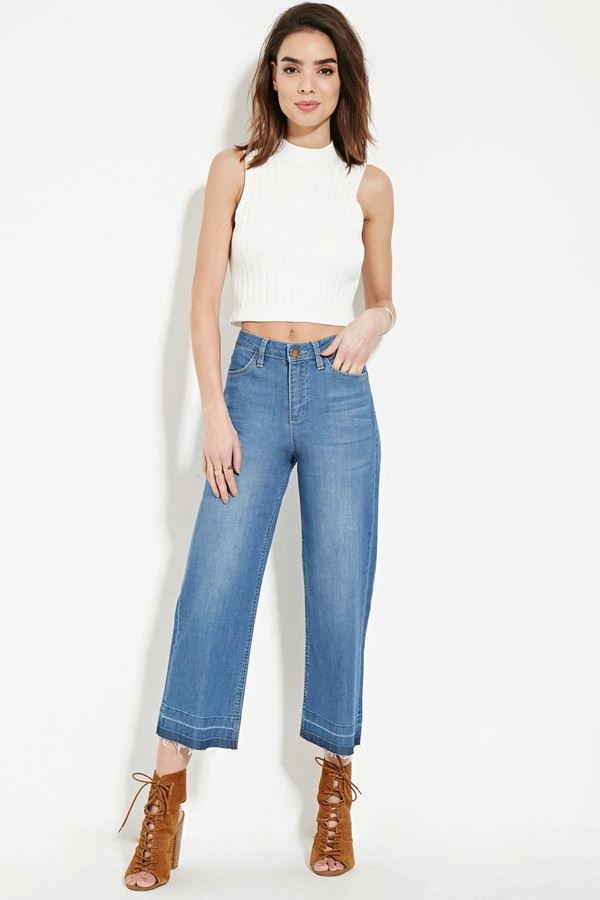 Forever 21 Contemporary Denim Culottes 27 Forever 21 Lookastic