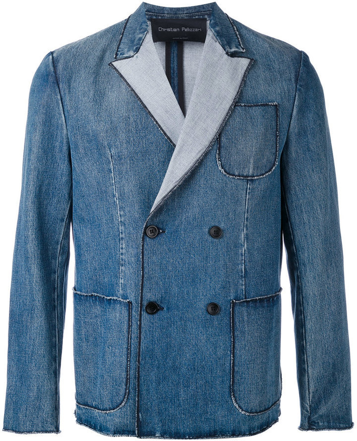 Christian Pellizzari Denim Double Breasted Jacket, $515 | farfetch.com ...