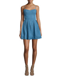 Lovers And Friends Sandy Fit  Flare Denim Dress Lagoon Blue