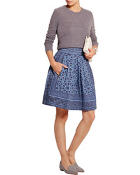 Preen Line Jennah Pleated Printed Denim Skirt