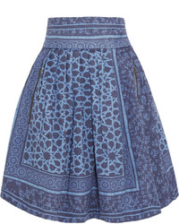 Preen Line Jennah Pleated Printed Denim Skirt