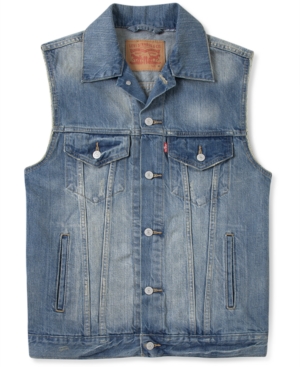 Levi's Denim Trucker Vest, $78 | Macy's | Lookastic