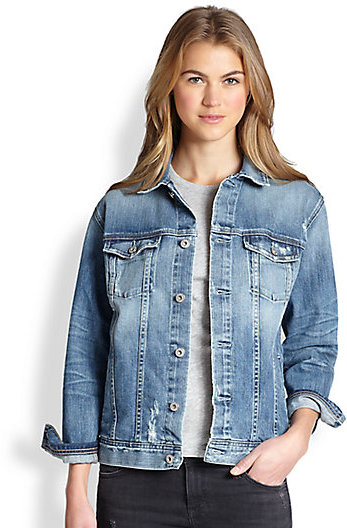 AG Jeans Ag Nancy Oversized Distressed Denim Jacket | Where to buy