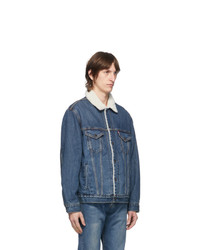 Levis Blue Denim And Sherpa Vintage Fit Trucker Jacket
