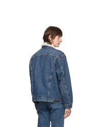 Levis Blue Denim And Sherpa Vintage Fit Trucker Jacket