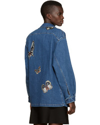 Valentino Blue Denim Butterfly Jacket