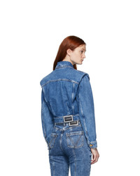 Versace Blue Denim Crop Jacket