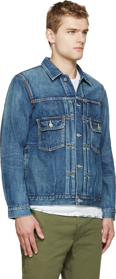 VISVIM Blue Denim Damaged Jacket, $1,125 | SSENSE | Lookastic