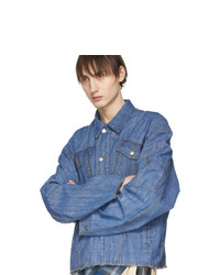Chin Mens Blue Denim Washed Jacket