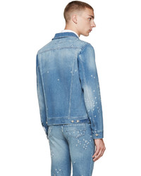 Givenchy Blue Distressed Denim Jacket