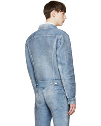 Calvin Klein Collection Blue Distressed Denim Jacket