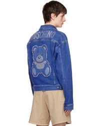 Moschino Blue Teddy Patch Denim Jacket
