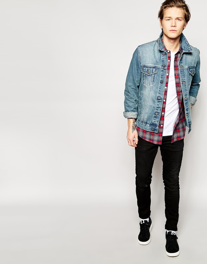 Asos Brand Denim Jacket In Slim Fit, $72 | Asos | Lookastic