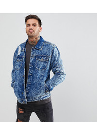 Brooklyn Supply Co. Brooklyn Supply Co Acid Wash Denim Jacket With Arm Band And Rip And Repair