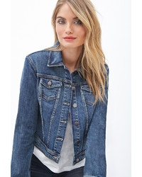 Forever 21 Contemporary Classic Collared Denim Jacket