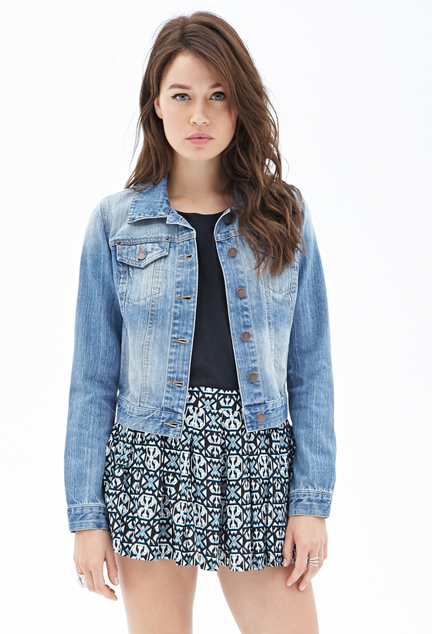 Forever 21 Contemporary Classic Faded Denim Jacket, $29 | Forever