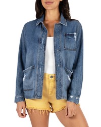 KUT from the Kloth Distressed Denim Utility Jacket
