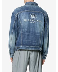 Balenciaga Embroidered Bb Mode Denim Jacket