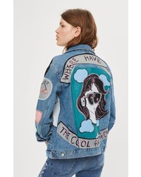 Topshop Girl Painted Denim Jacket