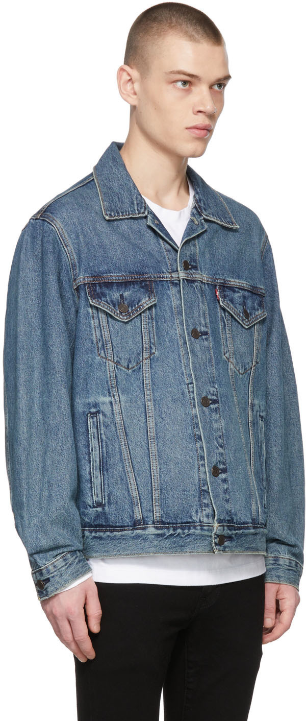 Levi's Indigo Vintage Fit Trucker Denim Jacket, $115 | SSENSE | Lookastic