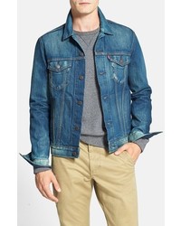 levi's baggy trucker cotton denim jacket