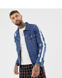 Mauvais Muscle Fit Denim Jacket With Distressing And
