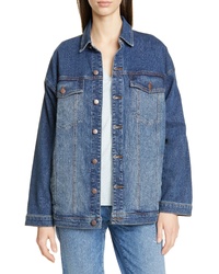 Eileen Fisher Oversize Stretch Organic Cotton Denim Jacket