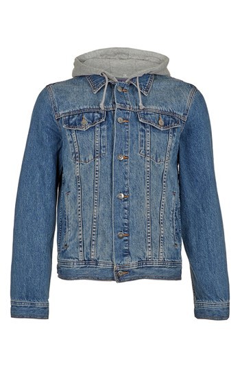 Topman Denim Jacket With Detachable Hood Small, $100 | Nordstrom ...