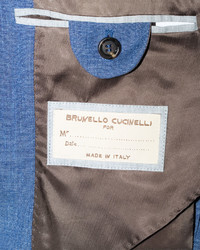 Brunello Cucinelli Traditional Linen Blend Jacket Denim