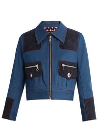 Marc Jacobs Zip Front Cropped Denim Jacket